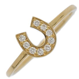 ETE エテ ホースシュー 馬蹄 馬具 9P ダイヤモンド リング・指輪/K18YG/750-1.2g/0.05ct/9号/#49/イエローゴールド【♀】【N】【レディース】/h260114★■601920【中古】