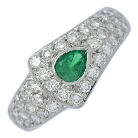 美品 EM0.27ct/FD:0.69ct/5月誕生石 エメラルド ダイヤモンド リング・指輪/Pt900-9.7g/13号/#53/プラチナ【♀】【N】【レディース】/h260115★■601371【中古】
