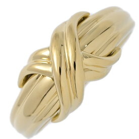 TIFFANY＆Co. ティファニー ハウスデザイン シグネチャー クロス エックスモチーフ リング・指輪/K18YG/750-6.2g/16号/#56【♀】【N】【レディース】/h260115★■601524【中古】