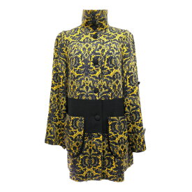 ラスト1点 ELEY KISHIMOTO イーリーキシモト ウール ペーズリー柄 ステンカラーコート JII8PI ブラック×オレンジ ライトアウター【秋冬】【♀】【B】【レディース】/b260119★■602917【中古】