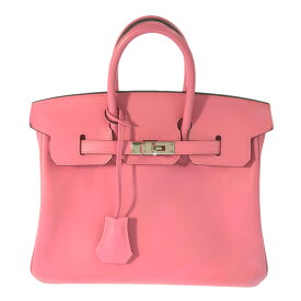 HERMES エルメス バーキン25 ヴォースイフト シルバー金具 ハンドバッグ/ローズエクストリーム カデナ 鍵付き【オールシーズン】【♀】【A】【レディース】/b260202★■604455【中古】