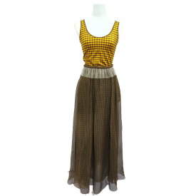 FENDI フェンディ ギンガムチェック・セットアップワンピース/FZX512ABWL/FQ7141A5YB/36/イエロー【春夏秋】【♀】【A】【レディース】/b260204★■604429【中古】