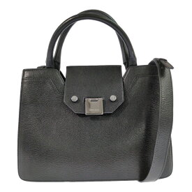 JIMMY CHOOジミーチュウレザー シルバー金具 シンプル 2WAY ハンドバッグ ショルダーベルト/ブラック【オールシーズン】【♀】【A】【レディース】/b260206★■605046【中古】