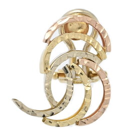 UNOAERRE ウノアエレ 片耳用 リーフモチーフ プレーン ピアス/K18Y+W+P/750,3カラー-2.1g/ゴールド 透かしデザイン【♀】【N】【レディース】/h260213★■605097【中古】