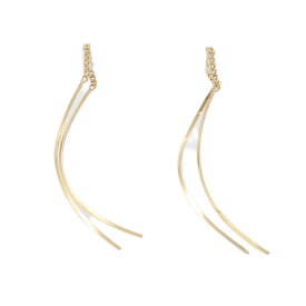 美品 1点モノ アメリカンタイプ チェーン スウィング ピアス/K18YG/750-0.3g/イエローゴールド 【♀】【N】【レディース】/h260213★■605098【中古】