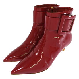 Roger Vivier ロジェヴィヴィエ パテントレザー サイドジップ ショートブーツ靴 36 1/2 レッド 【オールシーズン】【♀】【A】【レディース】/b260224★■606573【中古】