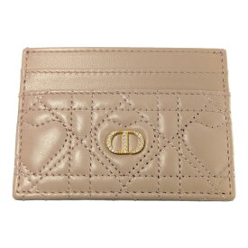現行品 Christian Dior クリスチャンディオール Dior Caro Freesia カナージュ ハート ミス カロ カードホルダー ピンク 【♀】【S】【レディース】/b260309★■607717【中古】