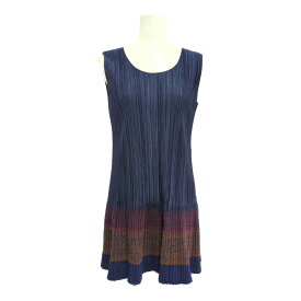 PLEATS PLEASE プリーツプリーズ 裾ラインデザイン ノースリーブ トップス 7565082 size3 ネイビー 【A】【メンズ・レディース】/b260310★■608295【中古】