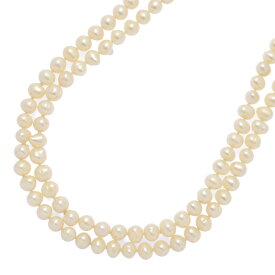 Φ6.2mm〜6.8mm 淡水無核真珠 パール ロングネックレス 88.3g ホワイト系 冠婚葬祭 【♀】【A】【レディース】/h260317★■608968【中古】