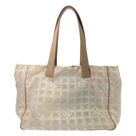 CHANEL シャネル ニュートラベルライン ココマーク キャンバス レザーハンド トートバッグ ハンドバッグ ベージュ 【♀】【C】【レディース】/b260320★■609373【中古】