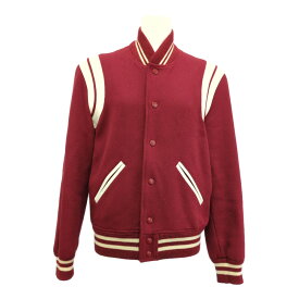 SAINT LAURENT PARIS サンローランパリ レザートリム ウールテディジャケット 354718 44 レッド 【春秋冬】【♂】【A】【メンズ】/b260409★■611050【中古】