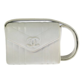 激レア CHANEL シャネル 縦ステッチ ココマーク ショルダーバッグ ホワイト 90年代 マドモアゼル ヴィンテージ ミニバッグ 【オールシーズン】【B】【メンズ・レディース】/b260422★■612555【中古】