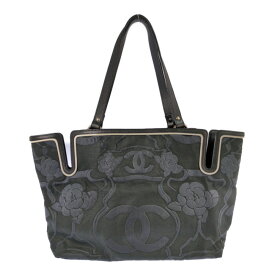 美品 希少 CHANEL シャネル カメリア フロッキー キャンバス トートバッグ ココマーク ブラック 立体ロゴ ヴィンテージ 2000s 【A】【メンズ・レディース】/b260422★■612527【中古】