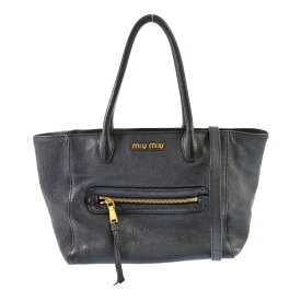 miu miu ミュウミュウ MADRAS ショルダーストラップ付 トートバッグ 5BG137 ネイビー 【♀】【B】【レディース】/b260427★■612677【中古】