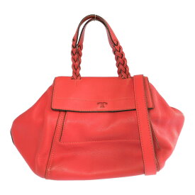 TORY BURCH トリーバーチ ハーフムーン スモール サッチェルバッグ 79163-1-02613 レッド【A】【メンズ・レディース】/b260507★■613437【中古】