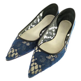 NINA RICCI ニナリッチ レース フラット パンプス靴 19-093-939-0012 37 ネイビー【オールシーズン】【♀】【A】【レディース】/b260518★■613991【中古】