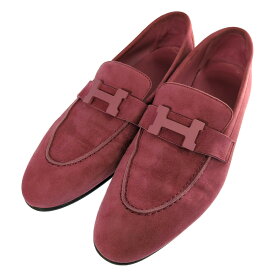 HERMES エルメス モカシンパリ Hロゴ ローファー靴 37 ピンク【オールシーズン】【♀】【A】【レディース】/b260518★■613997【中古】