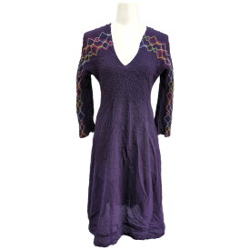 me ISSEY MIYAKE ミーイッセイミヤケ 刺繍ワンピース MI04 FH813 パープル 【オールシーズン】【♀】【A】【レディース】/b260512★■614168【中古】