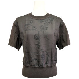 HERMES エルメス ベルト柄 半袖ニット セーター トップス 4H2825DL 36 ブラウン 【春夏秋】【♀】【S】【レディース】/b260512★■613957【中古】