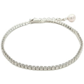 1.85ct テニスセッティング トパーズ 真珠ブレスレット Sv925-2.1g シルバー 【♀】【S】【レディース】/h260519★■611850【中古】