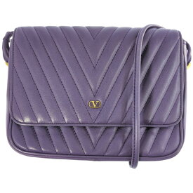 VALENTINO GARAVANI ヴァレンティノガラヴァーニ Vステッチ ショルダーバッグ パープル【オールシーズン】【♀】【B】【レディース】/b260527★■616041【中古】