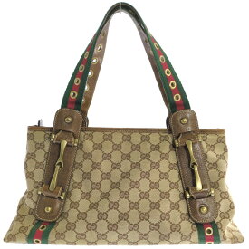 GUCCI グッチ GGキャンバス シェリーライン トートバッグ 144188 ベージュ【オールシーズン】【B】【メンズ・レディース】/b260527★■615887【中古】