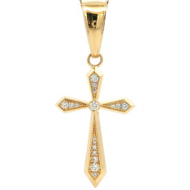 0.35ct GINZA TANAKA 銀座田中 クロスモチーフ ダイヤモンドペンダントトップ K18YG/750-7.4g イエローゴールド【♀】【N】【レディース】/h260528★■615232【中古】