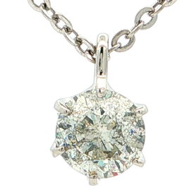 1.021ct シンプルライン ダイヤモンドペンダントトップ Pt900-0.8g プラチナ【♀】【N】【レディース】/h260528★■615233【中古】