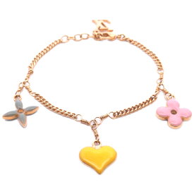 LOUIS VUITTON ルイヴィトン ブラスレスウィートモノグラムブレスレット 合金メッキ-9.5g M65477 ゴールド【♀】【A】【レディース】/h260601★■616311【中古】