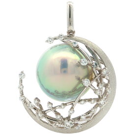 0.5ct TASAKI タサキ田崎真珠 クレセントムーン 三日月 マベパール ダイヤモンドペンダントトップ K18WG/750-9.7g ホワイトゴールド【♀】【S】【レディース】/h260608★■615701【中古】