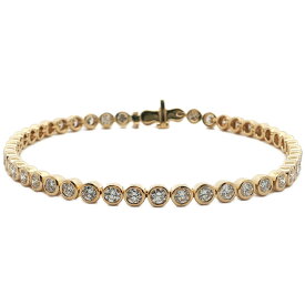 3.00ct テニスセッティング・ダイヤモンドブレスレット K18YG/750-8.5g イエローゴールド【♀】【S】【レディース】/h260611★■616618【中古】