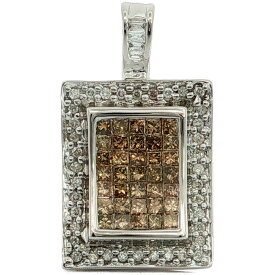 0.75ct ブラウンダイヤ ダイヤモンドペンダントトップ K18WG/750-3.6g ホワイトゴールド【N】【メンズ・レディース】/h260711★■618845【中古】