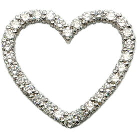 1.00ct ハートモチーフ ダイヤモンドペンダントトップ K18WG/750-2.0g ホワイトゴールド 【♀】【N】【レディース】/h260808★■621682【中古】