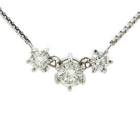 0.6ct 0.392ct 3P ダイヤモンドネックレス ペンダント Pt900-Pt850-6.9g プラチナ 【♀】【N】【レディース】/h260808★■621149【中古】