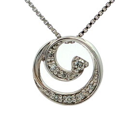 0.06ct STAR JEWELRY スタージュエリー サークルモチーフ イヤモンドネックレス K18(WG無)-3.2g 2ZN0890 ホワイトゴールド 【♀】【N】【レディース】/h260808★■621316【中古】