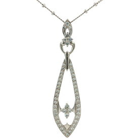 0.66ct デザイン ボートモチーフ ダイヤモンドネックレス ペンダント Pt900-Pt850-1.5g プラチナ【♀】【N】【レディース】/h260811★■621153【中古】