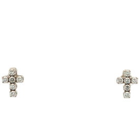 0.2ct 0.2ct Ponte Vecchio ポンテヴェキオ ペアスタッド クロスモチーフ ダイヤモンドピアス K18WG/750-1.4g 40764054 ホワイトゴールド【♀】【S】【レディース】/h260811★■621313【中古】