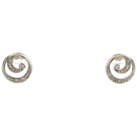 0.06ct 0.06ct STAR JEWELRY スタージュエリー ペアスタッド サークルモチーフ ダイヤモンドピアス K18(WG無)-2.7g 2ZP0849 ホワイトゴールド 【♀】【N】【レディース】/h260811★■621317【中古】
