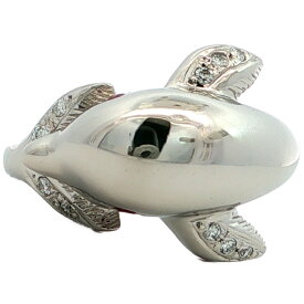 0.08ct 0.08ct イルカモチーフ ルビー メレダイヤリング 指輪 Pt900-7.7g 14号 #54 プラチナ 【♀】【S】【レディース】/h260814★■621544【中古】