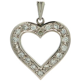 0.54ct シンプルライン ハートモチーフ ダイヤモンドペンダントトップ Pt900-Pt850-3.9g プラチナ 【♀】【N】【レディース】/h260815★■622160【中古】