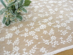 【レース生地 刺繍】綿チュール・全面柄レース(RG-25984ct)