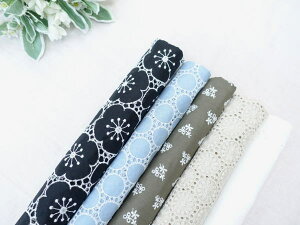 【送料無料】全面柄レース・ハギレ5点セット(RG-mac-hagire-ao5)