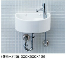 トイレ LIXIL INAX　トイレ手洗器　狭小手洗シリーズ　AWL-33(P)　Pトラップ　手洗タイプ(丸形)   壁給水・壁排水　ハイパーキラミック