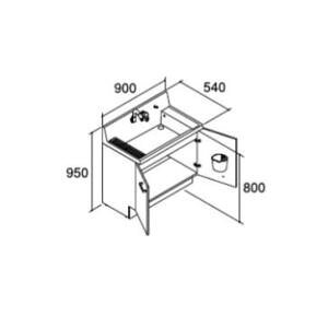 AR3N-905SFY INAX/LIXIL. ピアラハイグレード 洗面化粧台本体 扉タイプ 一般地 即湯シングルレバーシャワー水栓 間口900mm〔HJ〕