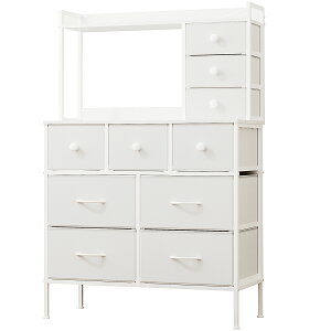 【今だけ選べる特典付き】10杯ハイチェスト タンス 収納チェスト・ドレッサー/化粧台・テーブル 幅80cmマルチチェスト 収納棚 棚付き 布製引き出し 洋服・衣類収納・衣装ケース 箪笥 おしゃ