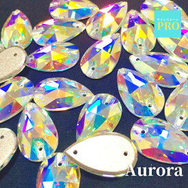 ビジュー ソーオンストーン クリスタルAB（オーロラ）しずく型中24個 社交ダンス　バレエ 新体操 衣装 ドレス ガラス製 クリスタルストーン ビジュー ストーン パーツ フラット デコ ネイル ジェル 3,980円以上送料無料