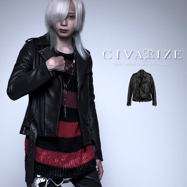 楽天市場 Civarize シヴァーライズ ラムレザーダブルライダースジャケット 全1色 返品 交換対象商品 あす楽対応 ライダース ジャケット 本革 レザー ダブル ヴィジュアル系 V系 メンズ レディース ファッション 服 送料無料 Civarize公式ストア