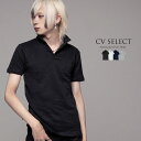 "CV Select【シーブイセレクト】ワイヤー入りイタリアンカラー半袖シアサッカーポロシャツ/全4色"ポロシャツ メンズ 半袖 ブランド シアサッカー ポロ 大人 イタリアンカラー スキッパー 細身 タイト M L XL 涼しい S M L XL お兄系 ホスト系 V系