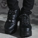 【送料無料】"YOSUKE【ヨースケ】メンズ厚底フラットスニーカー/全1色"ブラック 黒 スニーカー 厚底 靴 シューズ ヴィジュアル系 ビジュアル系 V系 Visual メンズ ファッション ゴシック パンク ゴス モード系 厚底 合成皮革 原宿系 スニーカー