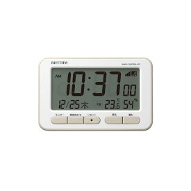 リズム 公式 | 電波 目覚まし 時計 置き時計 デジタル めざまし時計 おしゃれ かわいい シンプル 北欧 電子音 アラーム 温度 湿度 カレンダー 六曜 ライト 温湿度計 | 8RZ234 [ フィットウェーブD234 ]